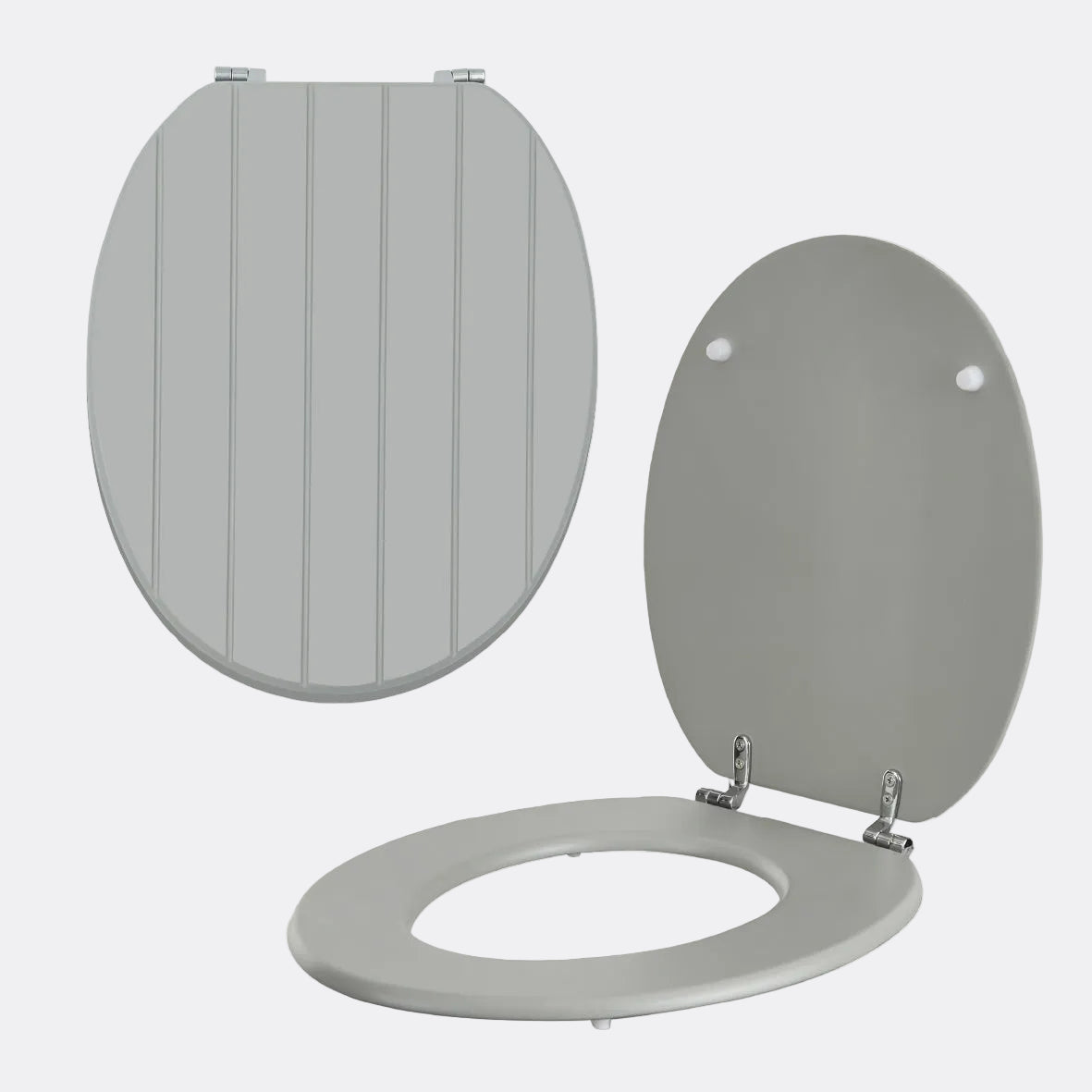 Tongue and Groove Grey Toilet Seat