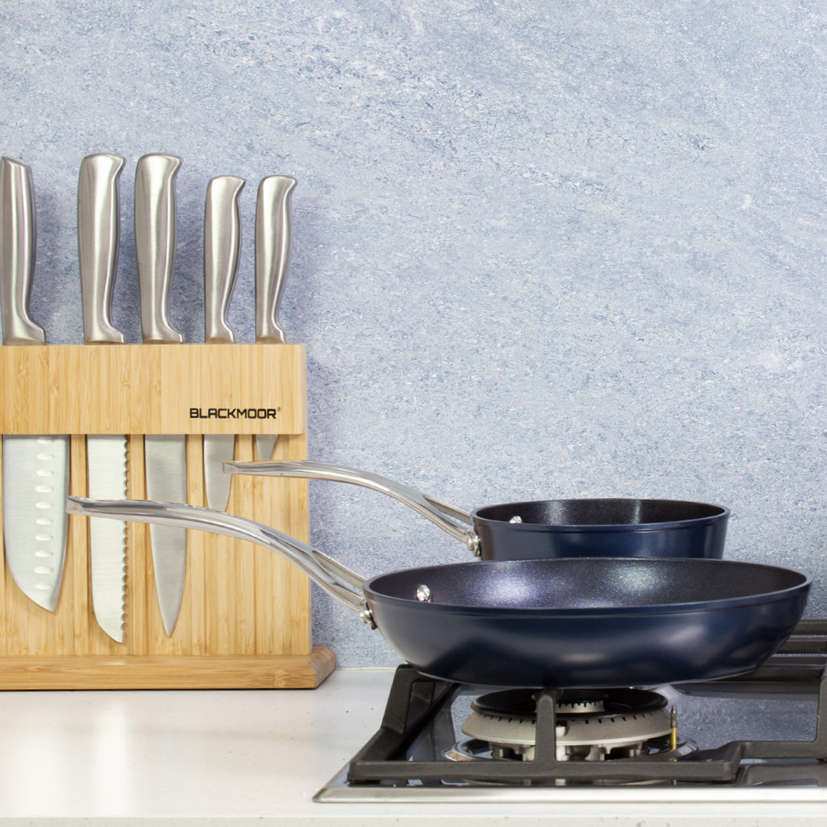 Blue Pro 2-Piece Frying Pan & Saucepan Set