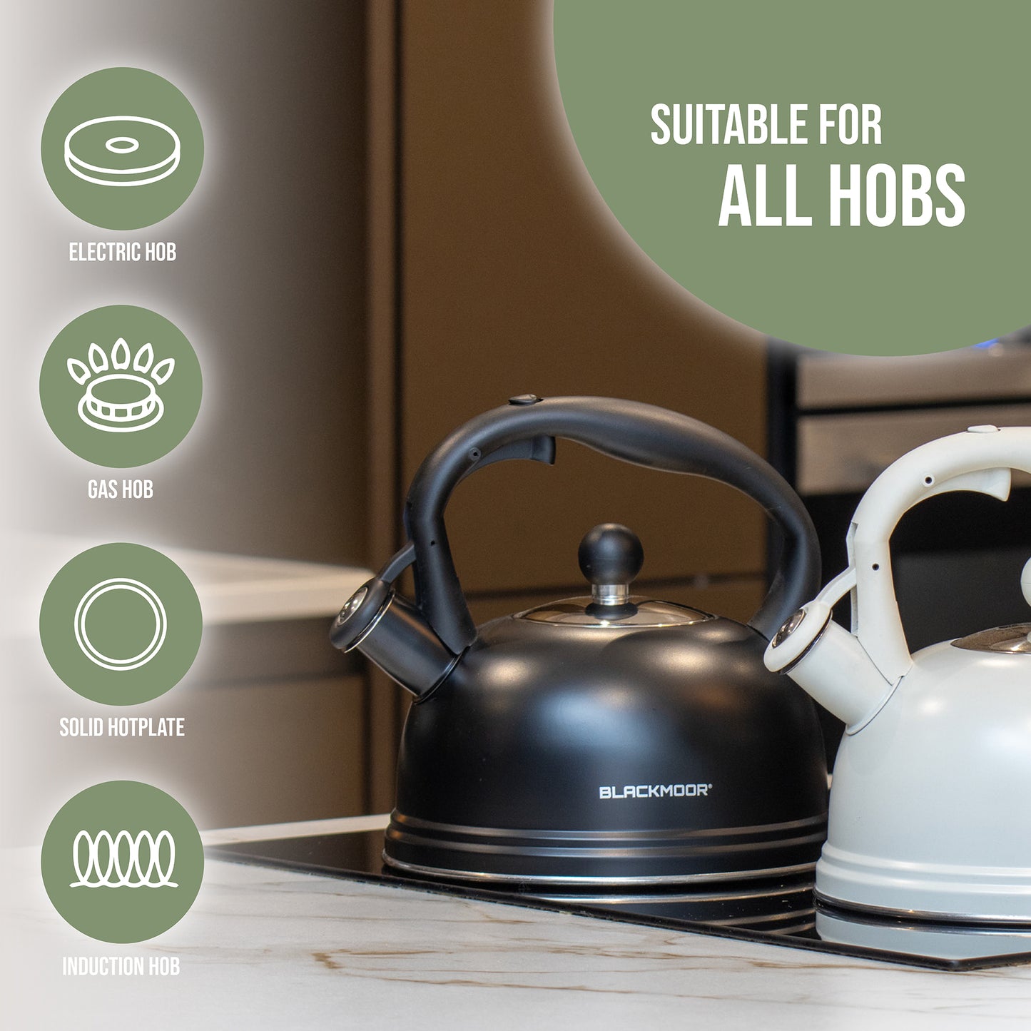 2.5L Whistling Kettle Black