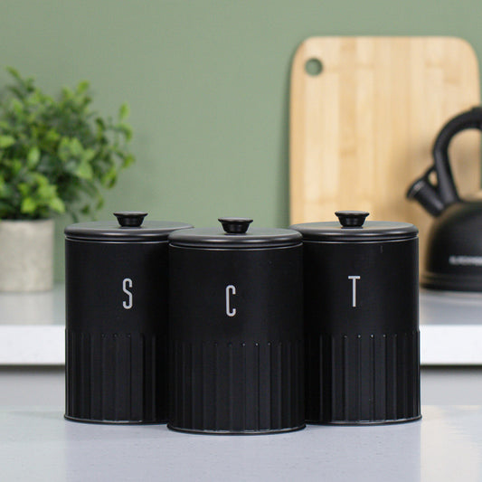 3pc Black Tea, Coffee & Sugar Storage Set