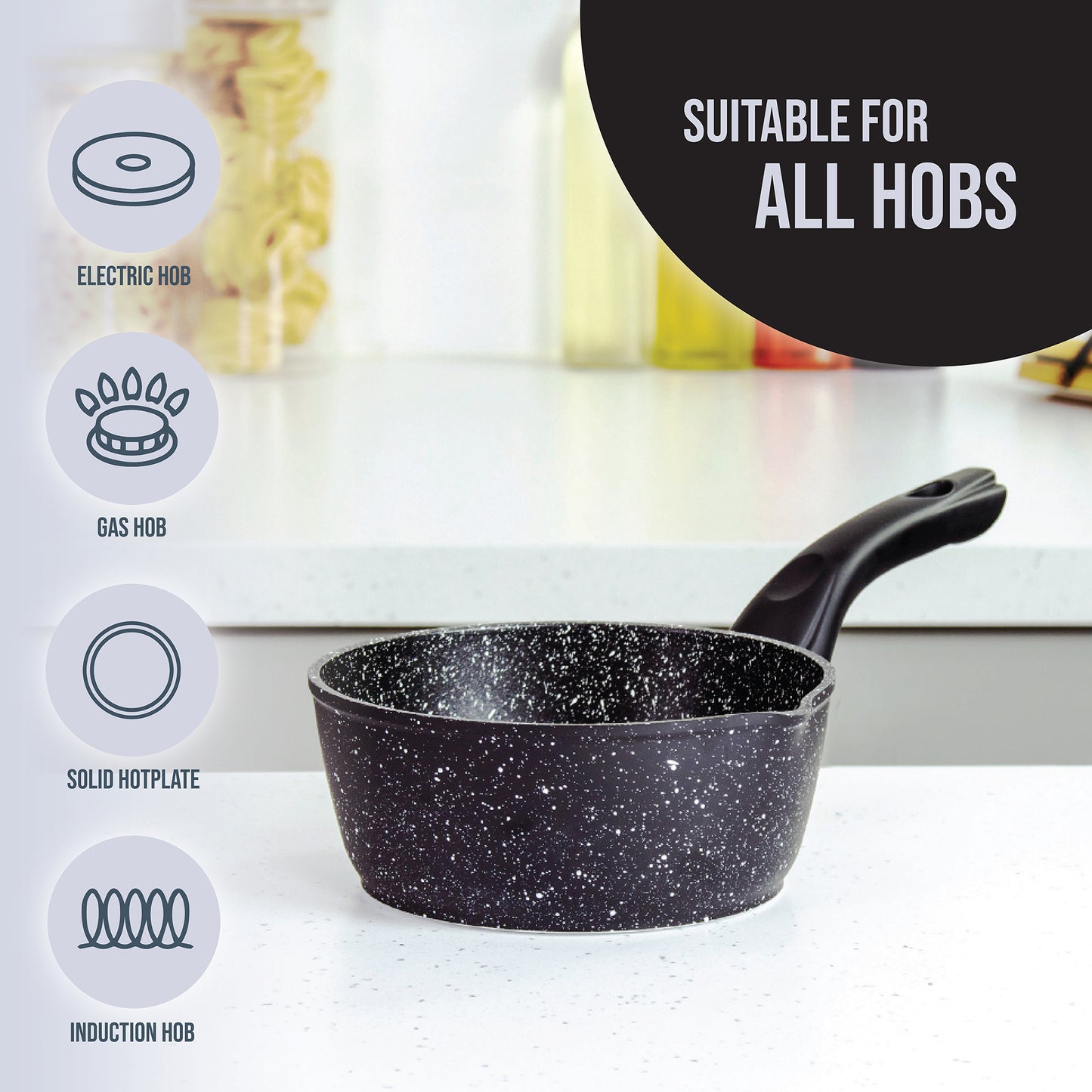 Classic 16cm Black Non Stick Milk Pan
