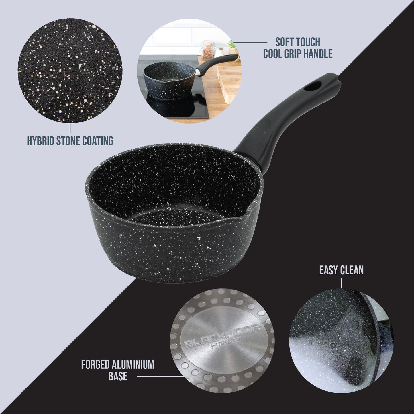 Classic 16cm Black Non Stick Milk Pan
