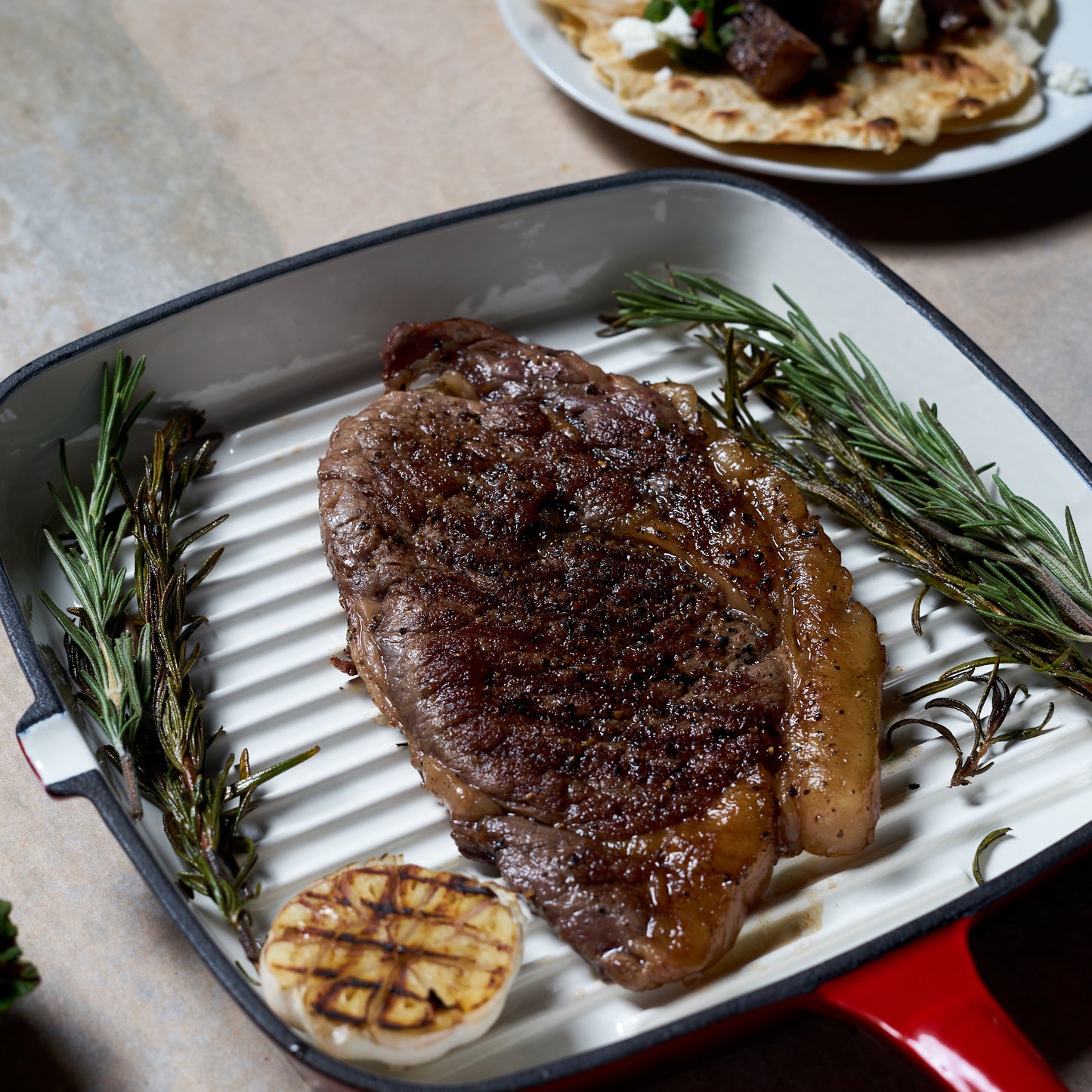 24cm Red Cast Iron Griddle Pan