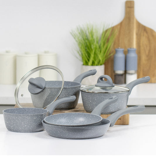 Classic 5-Piece Grey Non Stick Pan Set