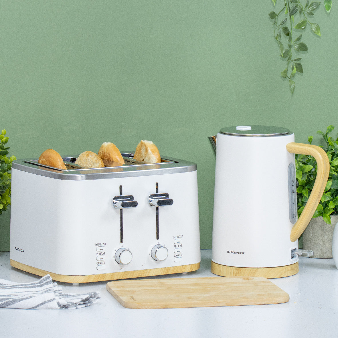 Nordic Style White 4 Slice Toaster