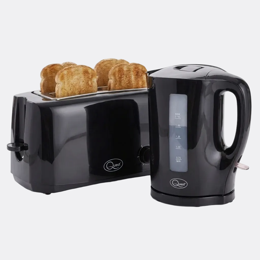 1.7L Kettle & 4 Slice Toaster Set - Black
