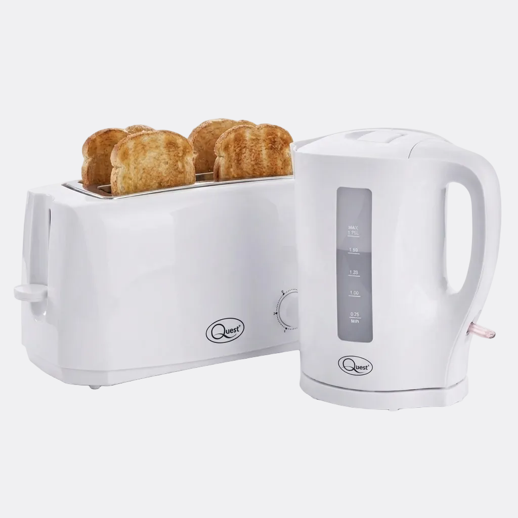 1.7L Kettle & 4 Slice Toaster Set - White