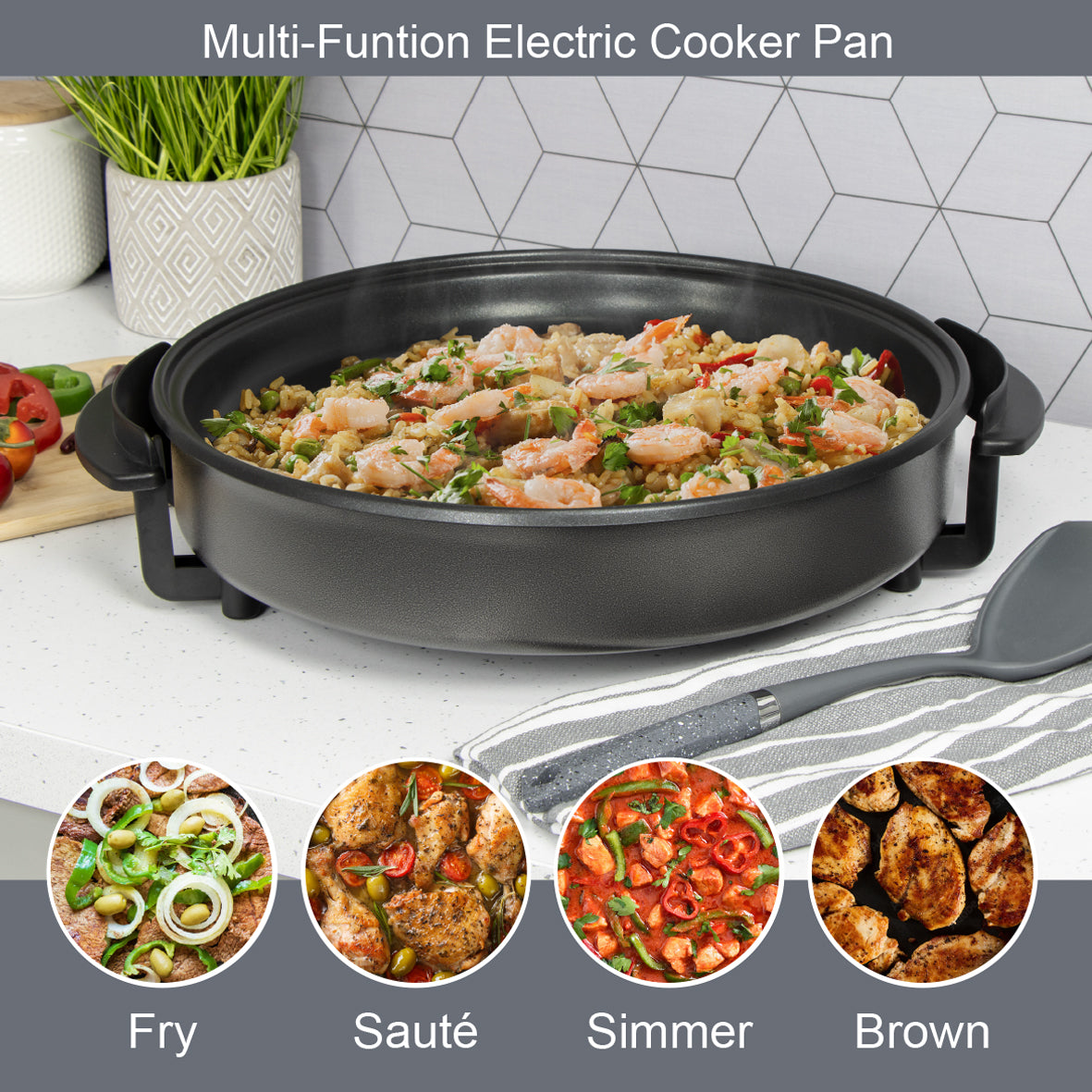 40cm Electric Frying Pan, by Quest