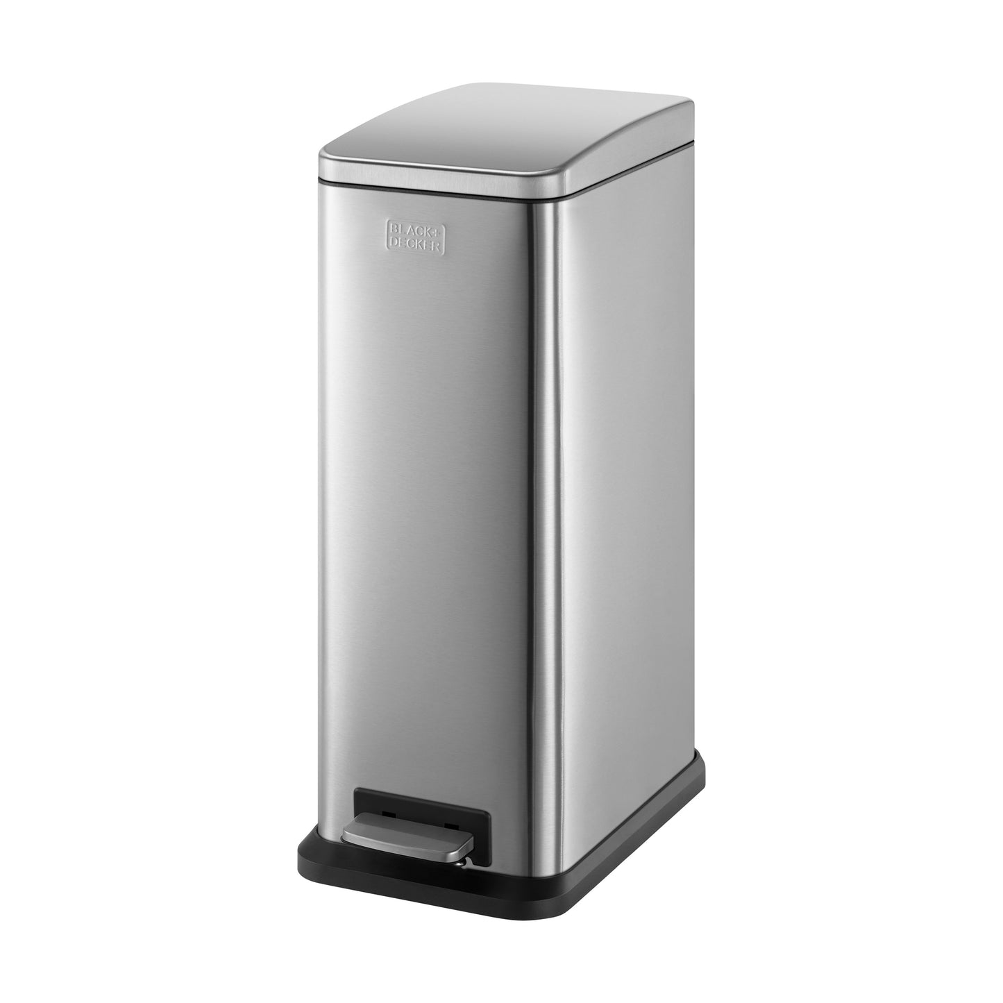 20L Stainless Steel Slimline Pedal Bin with Soft Close Lid, by BLACK + DECKER