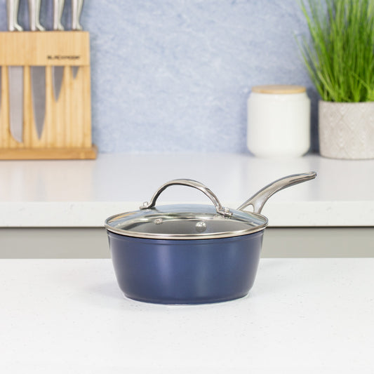 Blue Pro 18cm Non Stick Saucepan With Lid