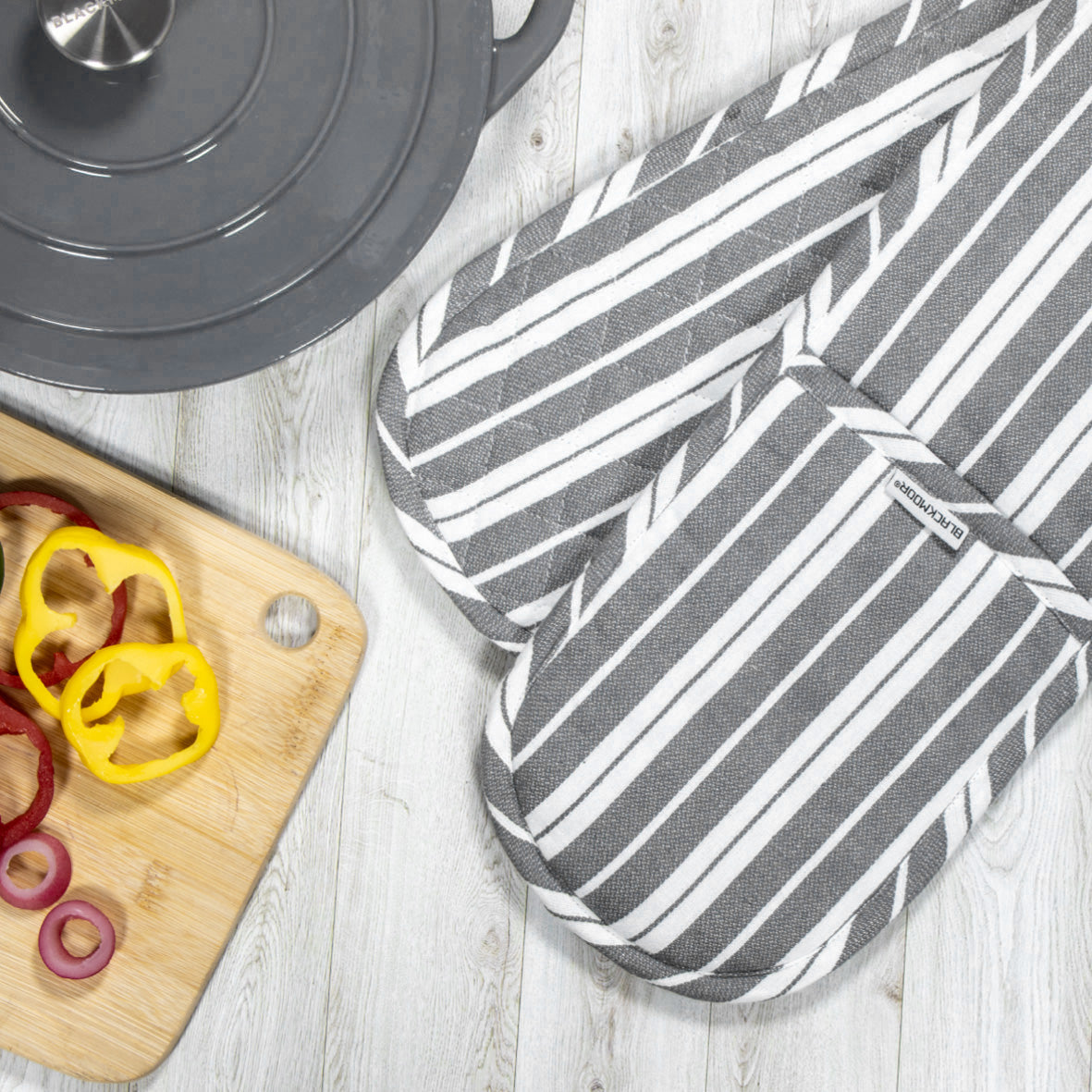 Double Oven Gloves - Grey