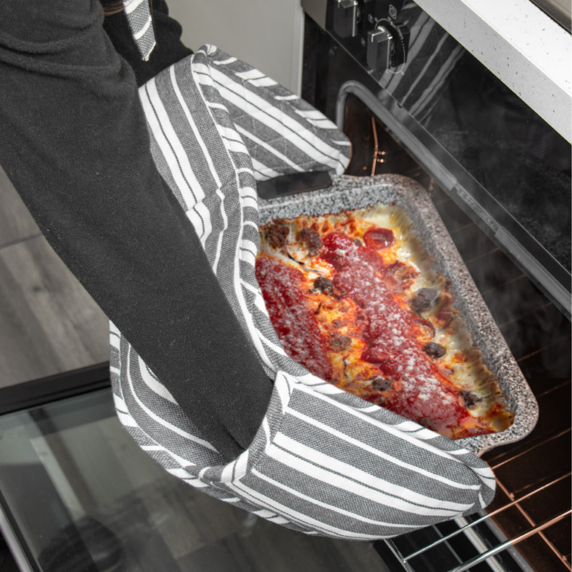 Double Oven Gloves - Grey