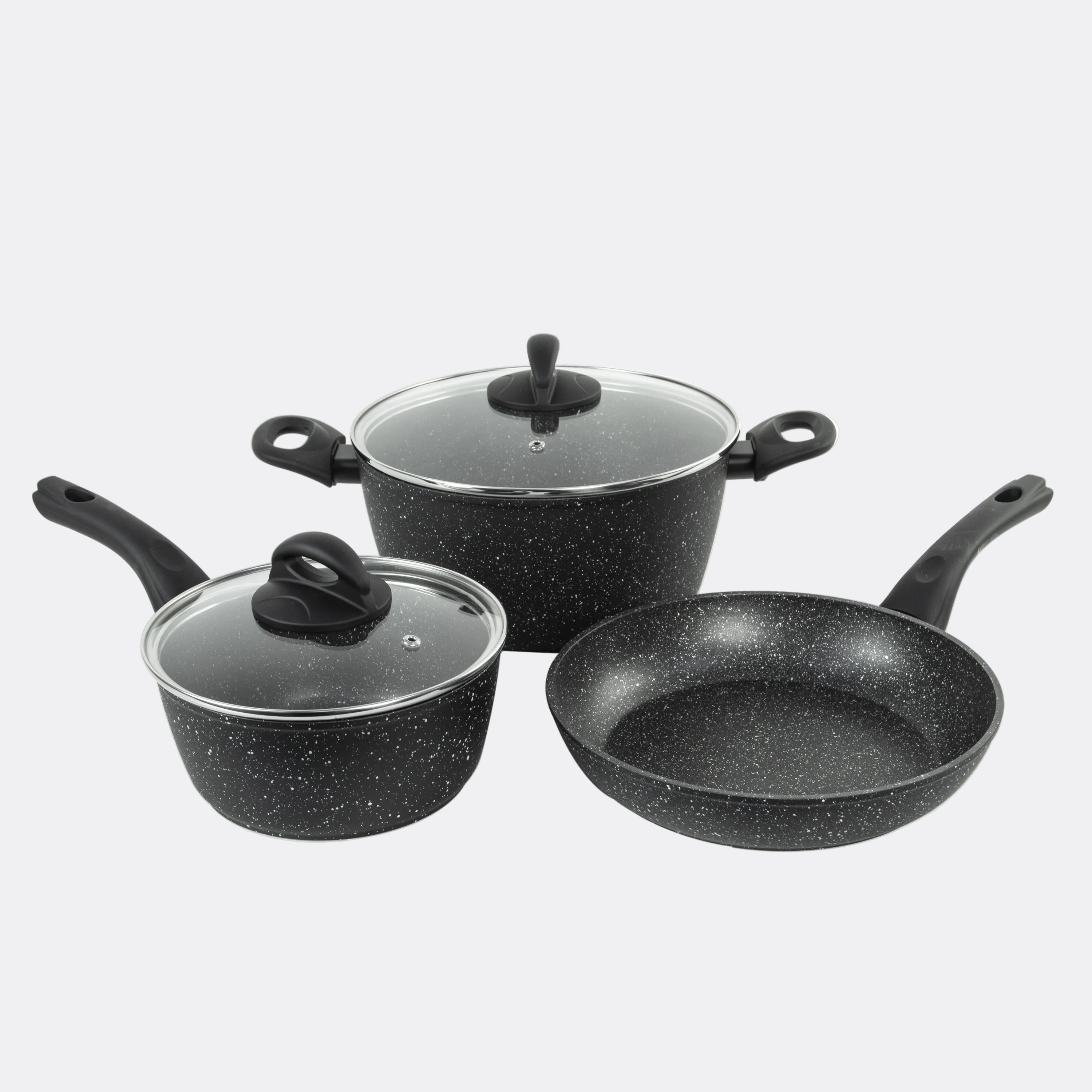 Classic 3-Piece Black Non Stick Mixed Pan Set