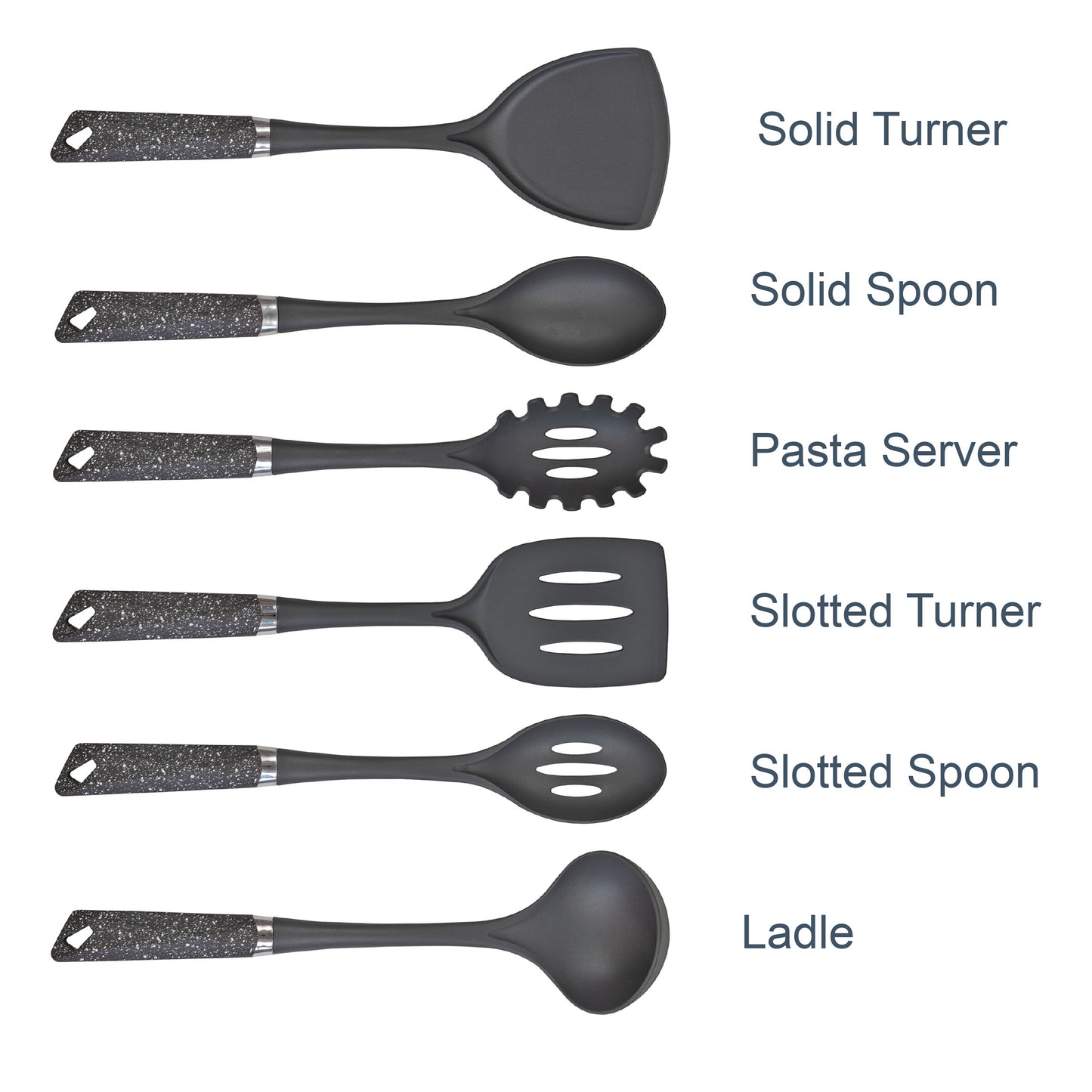 6-Piece Black Utensil Set