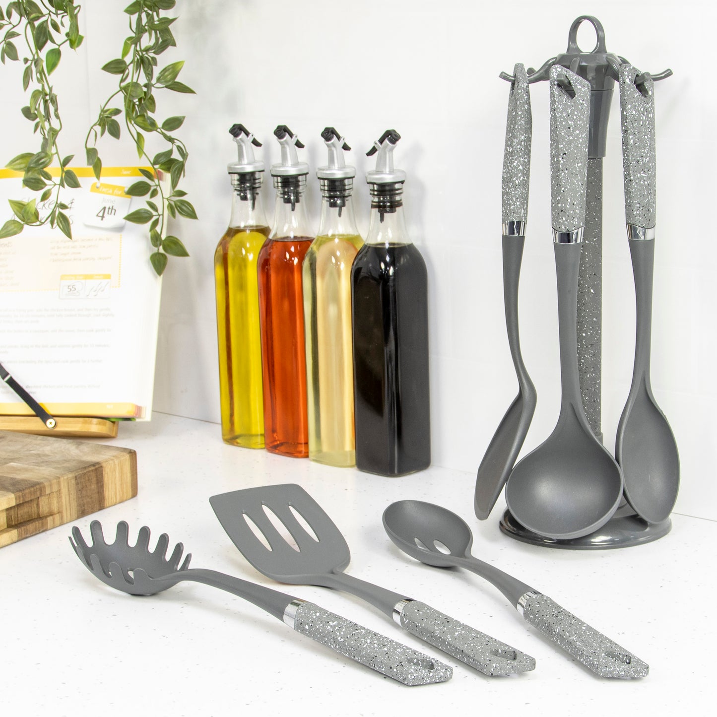 6-Piece Grey Utensil Set