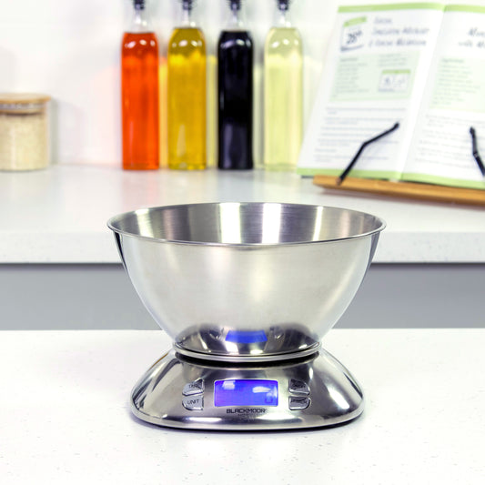 Deluxe Stainless Steel Digital Kitchen Scales with Bowl
